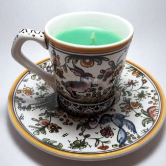 Groene Kaars In Vrolijk kopje