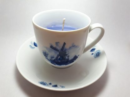 Donkerblauwe Kaars In Blauw Kopje