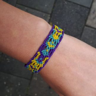 Turquoise, Paars, Geel Armbandje Ibiza Style