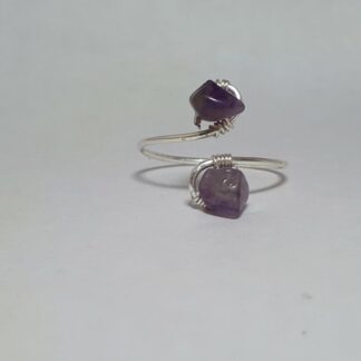 Gedraaide Ring Edelsteentjes Paars