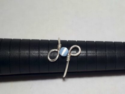 Twee Krulletjes Ring met Kraaltje - Afbeelding 2