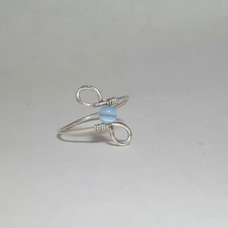 Twee Krulletjes Ring met Kraaltje