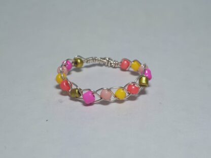 Zomerkleuren Kraaltjes Gevlochten Ring